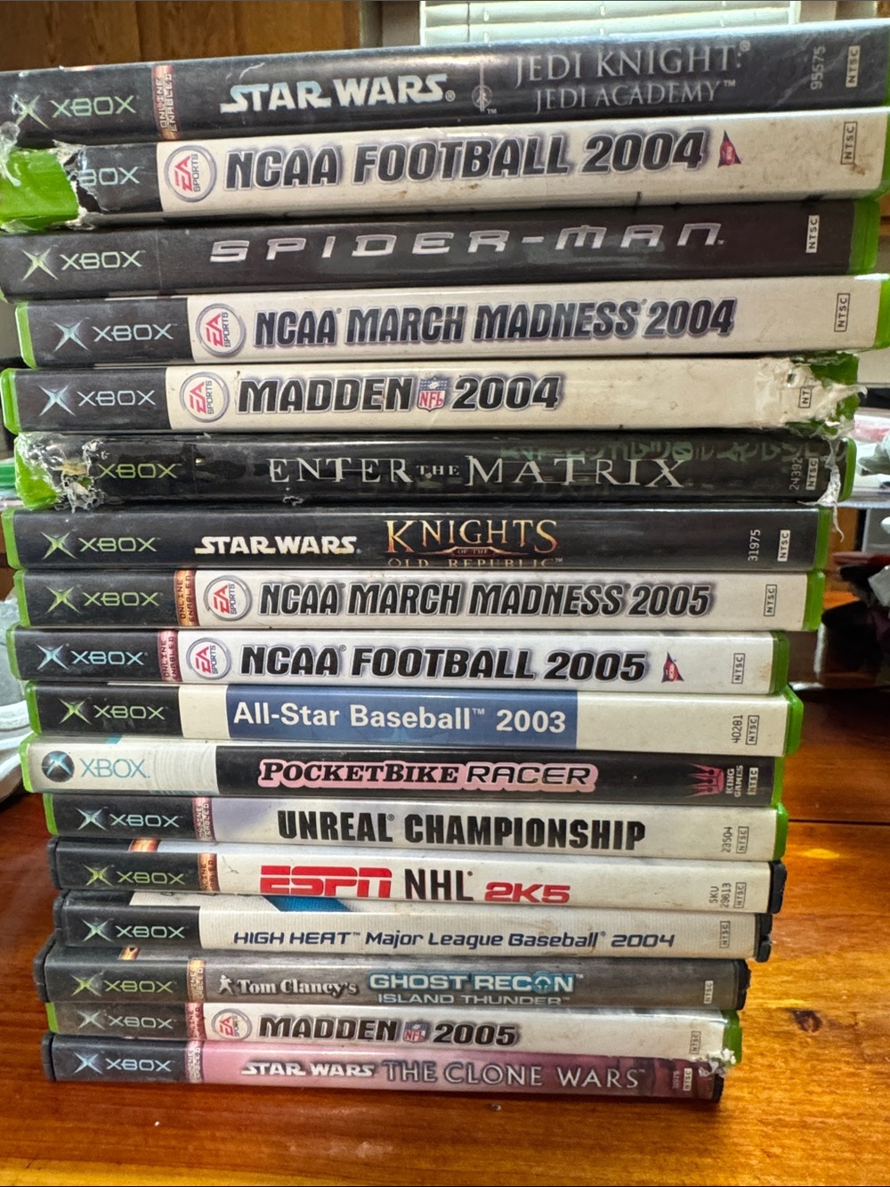 Xbox Game Case Bundle - Black & Green Stack Lot of 17 Games